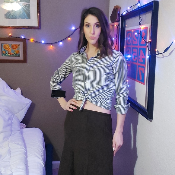 Banana Republic Non-Iron Fitted Striped Long Sleeve Button Down Shirt Women's 8 - Picture 6 of 6